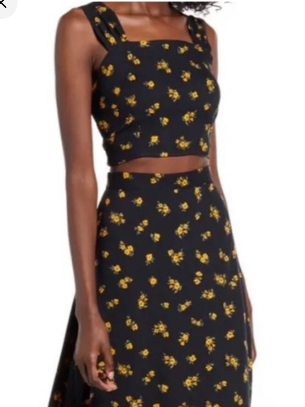 TEN SIXTY SHERMAN Floral Square-Neck Crop Top - Medium Like New!